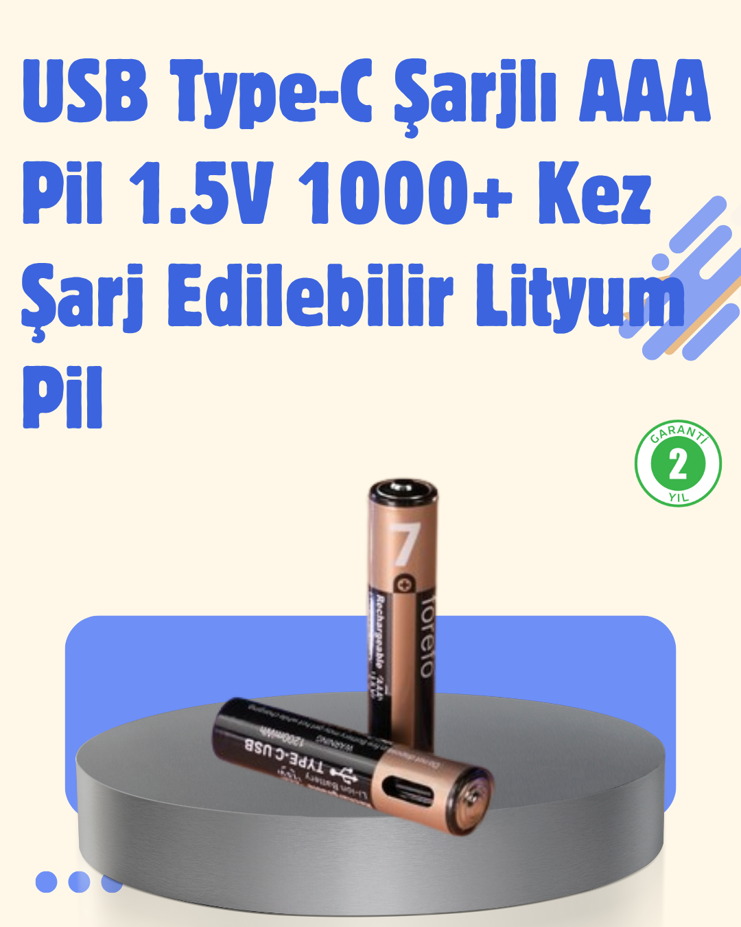1 2 4 700x875 USB Type-C Şarjlı AAA Lityum Pil | 1.5V Sabit Voltaj, 1000+ Şarj Döngüsü ile Uzun Ömür najmaddin.com USB Type-C Şarjlı AAA Lityum Pil | 1.5V Sabit Voltaj