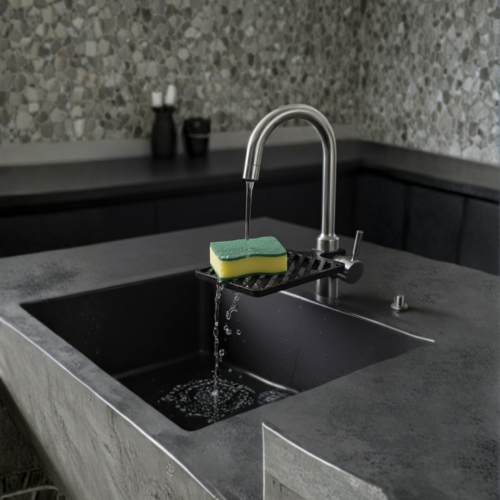 Musluğa Monte Sünger Organizeri Hijyenik Drenajlı Pratik Tasarım