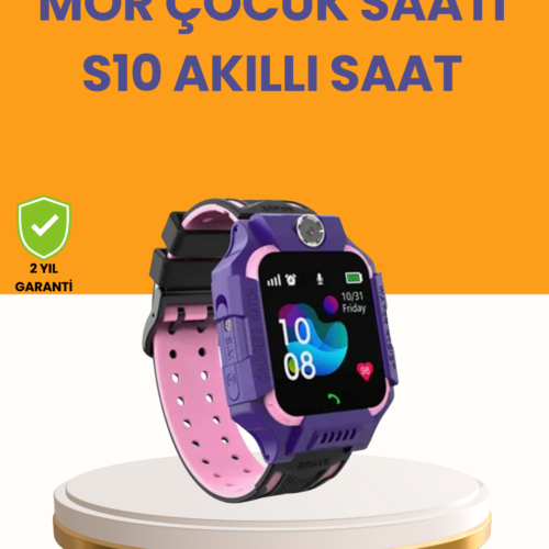S10 Mor Akıllı Çocuk Saati Konum Takip ve Güvenlik Özellikli