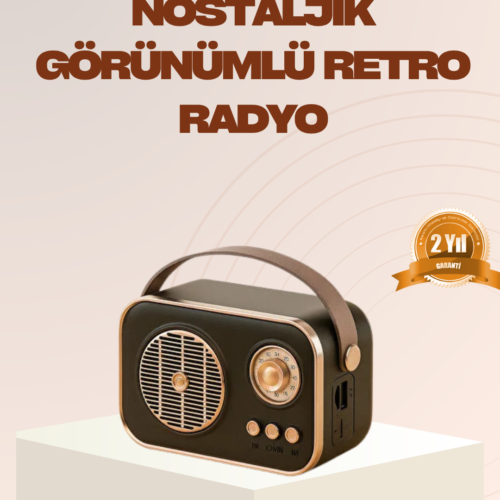 Retro Bluetooth Radyo – Nostaljik Tasarım