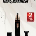 Kulak Burun Tıraş Makinesi Taşınabilir Şarjlı 3 Başlıklı Uzun Ömürlü