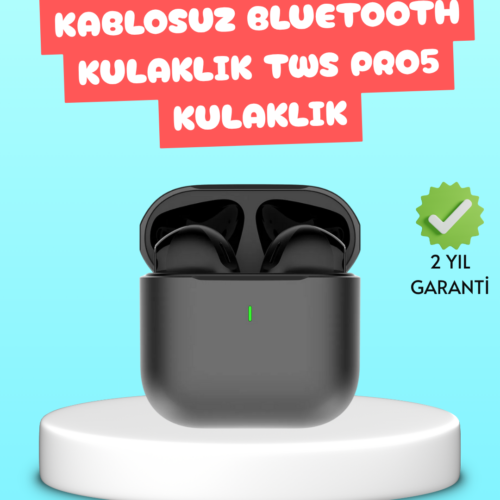 TWS Pro 5 Bluetooth Kulaklık – Kablosuz ve Şarj Kutulu Tasarım
