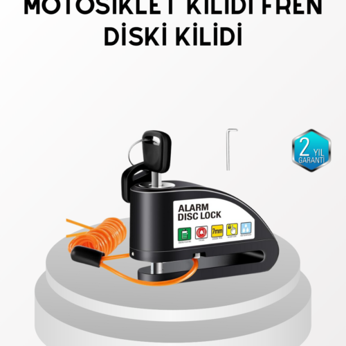 Anti Hırsızlık 110 dB Alarm Disk Fren Kilidi Suya Dayanıklı Çelik Güvenlik Kilidi