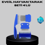 Evcil Hayvan Tüy Bakım Seti – 4’lü Paslanmaz Çelik ve Eco Plastik