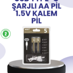 Type-C USB ile Hızlı Şarj Edilebilir AA Kalem Pil | 1.5V Lityum | Çiftli Paket