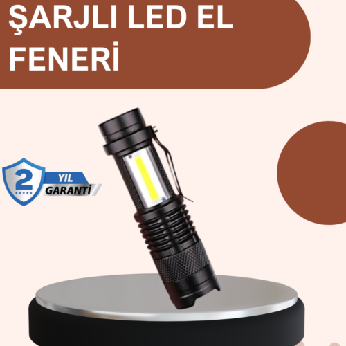 Alüminyum Gövdeli 2000 Lümen Güçlü LED El Feneri