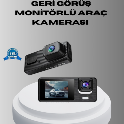 Park Modlu 3 Kameralı Araç Kayıt Cihazı 1080P Ön Kamera 2’’ Ekran