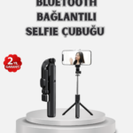 Kablosuz Bluetooth Selfie Çubuğu – 360° Dönebilir Başlık