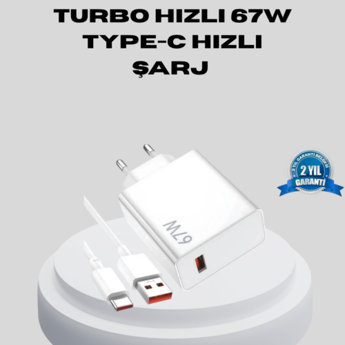 67W Type-C Turbo Şarj Cihazı – Aşırı Akım ve Isı Koruması