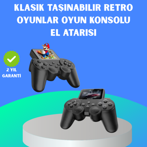 2.4 İnç HD Renkli Ekranlı 500-in-1 Taşınabilir Retro Oyun Konsolu