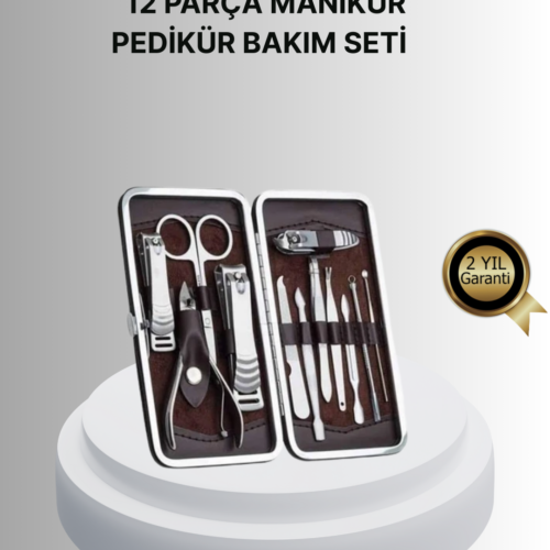 Profesyonel Tırnak Bakım Seti Çelik Aletli Şık Deri Çantalı