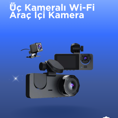 Gelişmiş G-Sensörlü Üçlü Araç Kamerası – 5” LCD Ekran ve Hareket Algılama