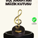 Dönen Sol Anahtarı Figürlü Müzik Kutusu Şık Hediyelik Dekor