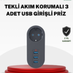 Akım Korumalı USB’li Priz – Güçlü 2500W