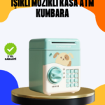 Çocuklar İçin Su Yeşili ATM Kasa Tasarımlı Şifreli Kumbara
