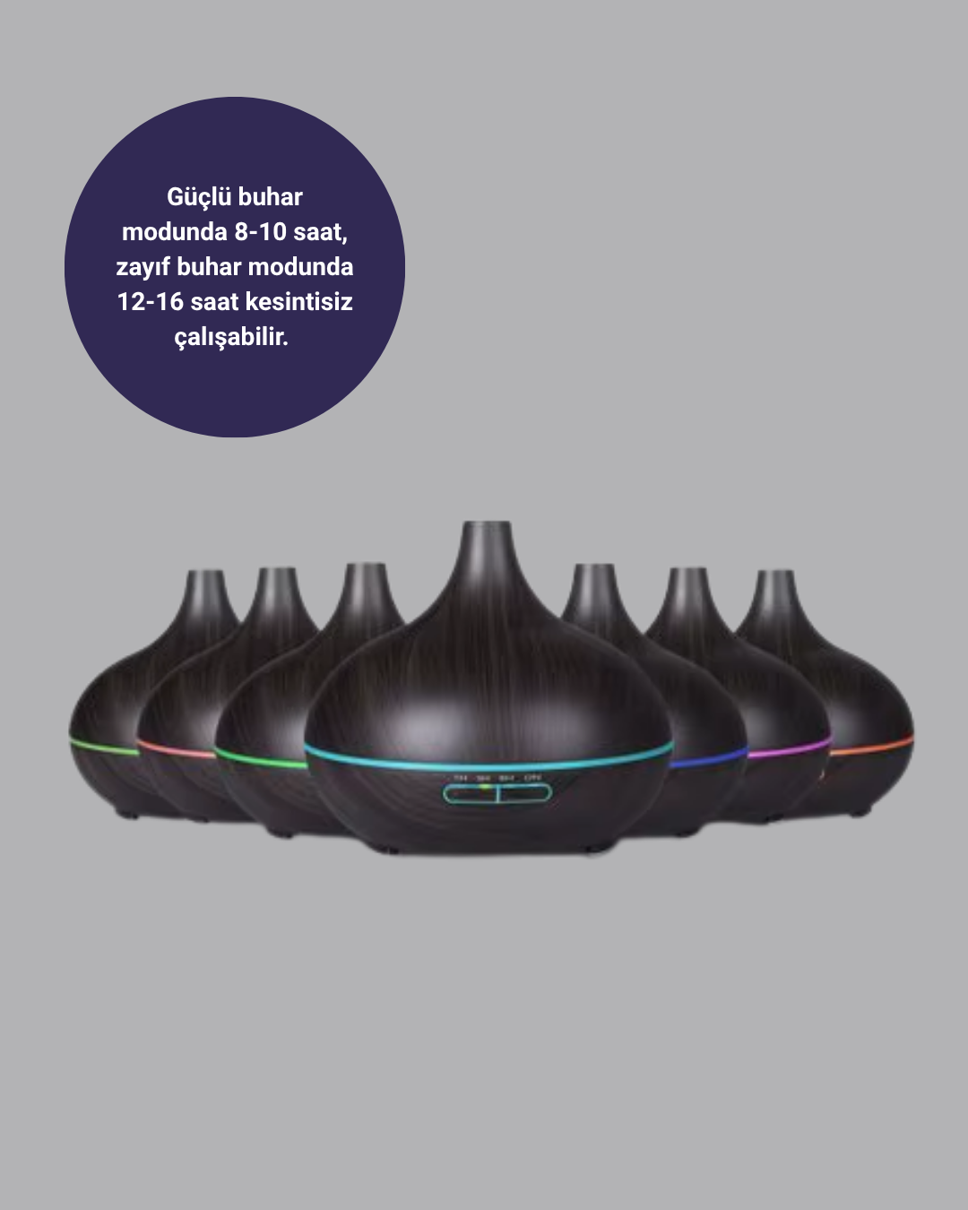5 13 3 700x875 Aromaterapi Difüzörü 550 ml Ultrasonik Nemlendirici Otomatik Kapanma Özellikli najmaddin.com uzun süreli kullanım sağlar; güçlü buhar modunda 8-10 saat