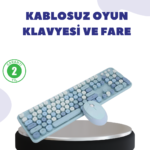 Kablosuz Retro Klavye ve Mouse Seti – 104 Tuşlu