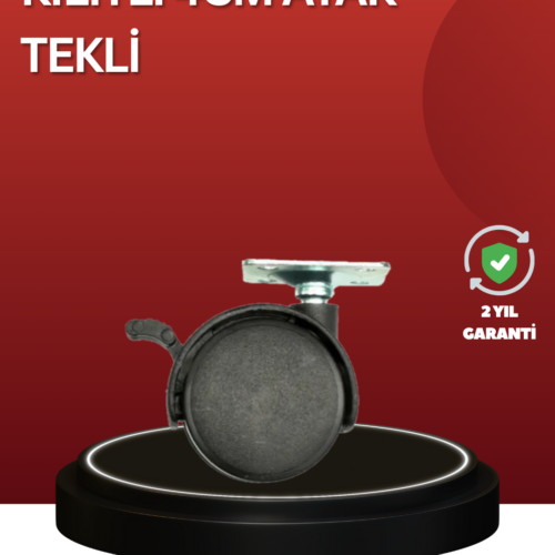 Sessiz Dönen Kilitli Mobilya Tekerleği 4 cm
