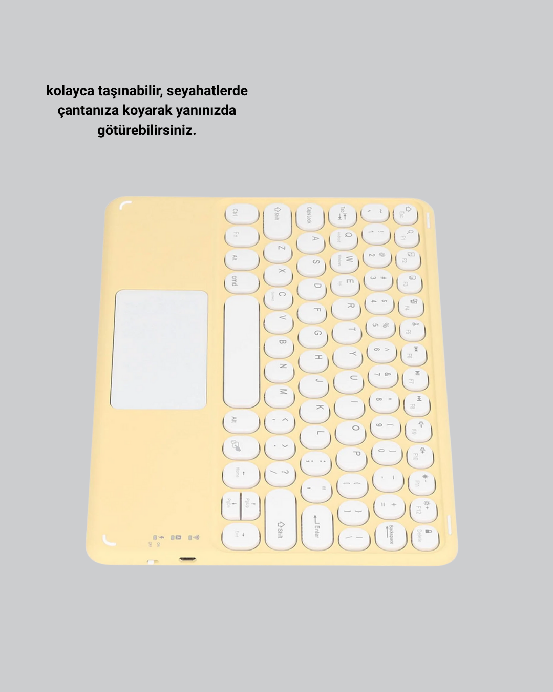 6 212 700x875 Kablosuz Bluetooth Klavye – Slim Taşınabilir Tasarım najmaddin.com iOS ve Windows işletim sistemleriyle tam uyumlu olan bu klavye; tablet