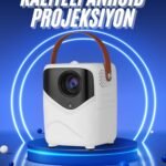 HD Ayaklı Portatif Projeksiyon Cihazı Bluetooth Wifi Akıllı Android İşlemcili