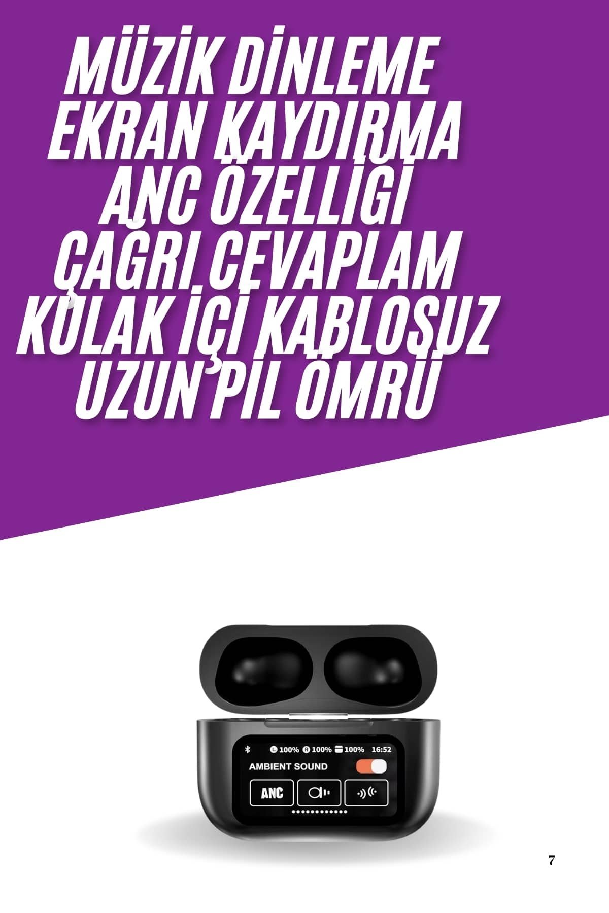 7 83 700x1050 Kablosuz Bluetooth Kulaklık Pro Yeni Nesil Dokunmatik Kontrol najmaddin.com müzik dinlerken veya arama yaparken kusursuz bir deneyim sunuyor. Şarj durumunu ekrandan izleme imkanı sayesinde pil bittiği korkusu olmadan uzun süre kesintisiz kullanım sağlayabilirsiniz. 2. Nesil teknolojisi ile daha konforlu bir kullanım deneyimi sunar; uzun süreli kullanımlarda bile rahatlık sağlar. Şık siyah tasarımı her ortamda stilinizi yansıtırken