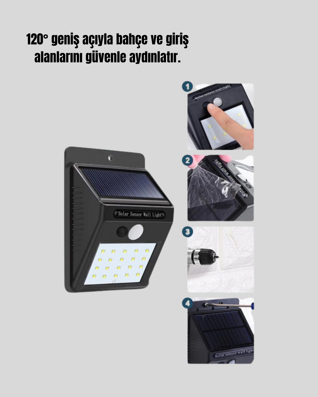 8 9 6 700x875 Kablo Gerektirmeyen Solar LED Bahçe ve Veranda Işığı najmaddin.com kar ve rüzgara dayanıklıdır. 1200 mAh bataryası sayesinde tam şarjda 8 saate kadar kesintisiz ışık verir. 4 farklı mod seçeneğiyle sadece güvenlik için değil