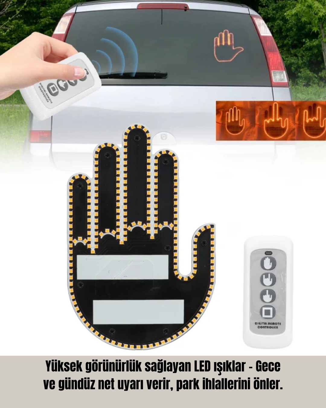 9 55 5 700x875 Uzaktan Kumandalı LED El Park Uyarı Cihazı 2025 Model A Kalite najmaddin.com uzun basma özelliği ile el simgesini yanıp sönecek şekilde ayarlayabilirsiniz. Bu sayede görünürlüğü artırarak park alanınızı ve güvenliğinizi en üst seviyeye çıkarabilirsiniz.