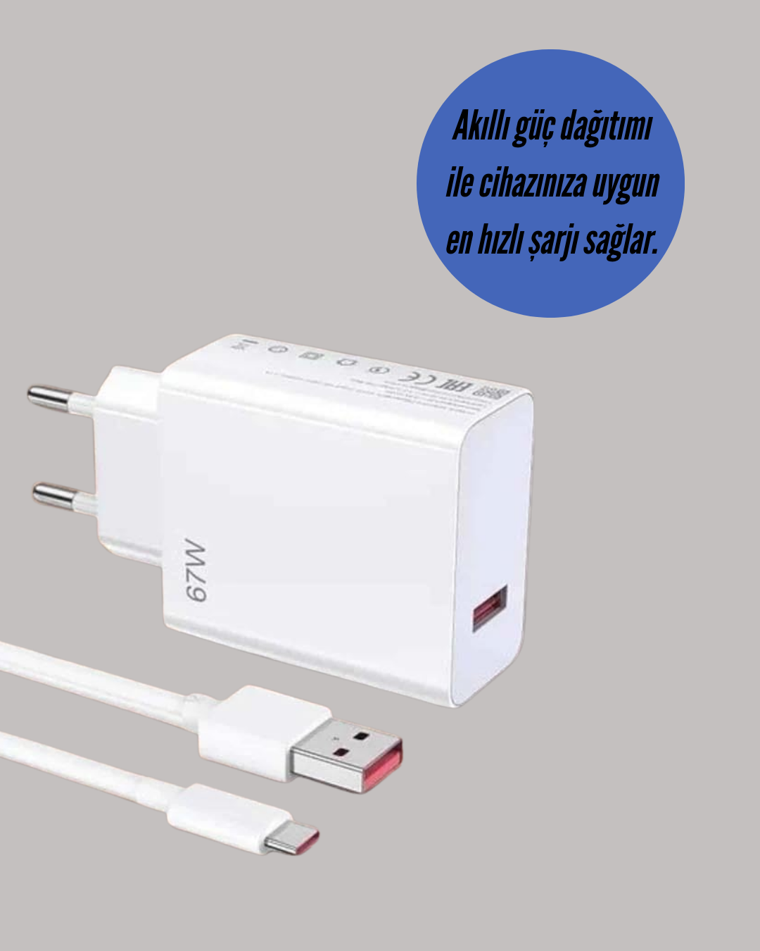 9 80 3 700x875 Type-C Uyumlu 67W Turbo Hızlı Şarj Aleti Akıllı Koruma Sistemli najmaddin.com uzun ömürlü kullanım sunar. Type-C kablosu