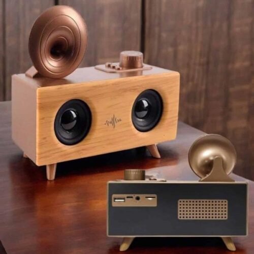 Bluetooth Hoparlör Ahşap Klasik Retro Gramofon Bluetooth Müzik Kutusu