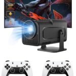 Çift Kollu Game Box Projeksiyon Cihazı Kumandalı Android Tv Dahili Hoparlör