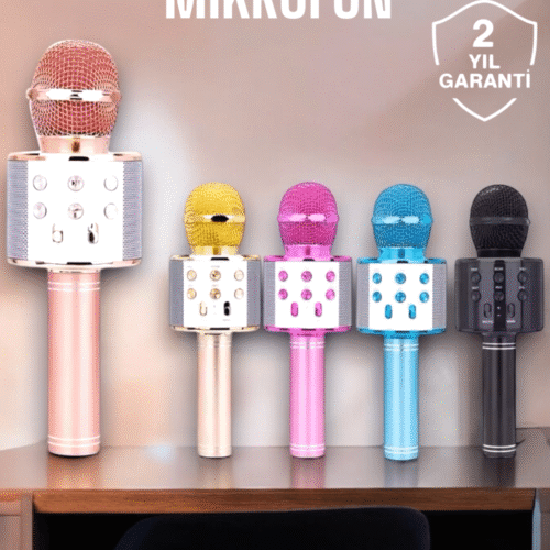 Taşınabilir Bluetooth Karaoke Mikrofon: Hafıza Kart Girişli