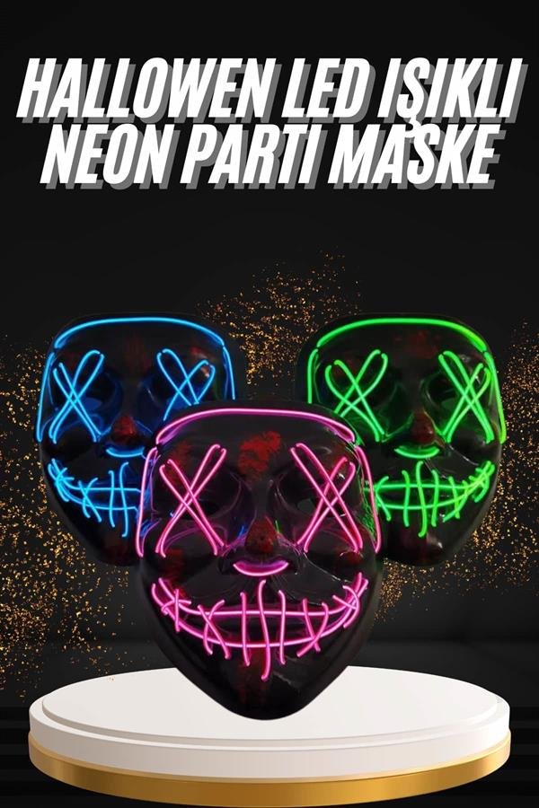 Hallowen Parti Maskesi Neon Led Isikli 4c 4bd Hallowen Parti Maskesi Neon Led Işıklı Maske 3 Modlu Cadılar Bayramı Maskesi najmaddin.com özellikle partilerde