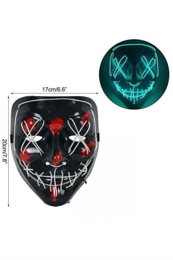 Hallowen Parti Maskesi Neon Led Isikli 6c B3e Hallowen Parti Maskesi Neon Led Işıklı Maske 3 Modlu Cadılar Bayramı Maskesi najmaddin.com elektrominesans film tabanlı LED soğuk ışık teknolojisiyle çalışır. Bu sayede neredeyse sıfıra yakın ısı üretir ve cilde temas ettiğinde rahatsızlık vermez. UV ışını içermez
