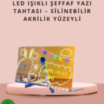 LED Işıklı Şeffaf Yazı Tahtası – Neon Etkili Akrilik Pano