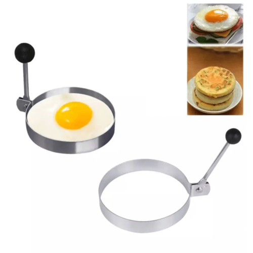 Metalik Daire Şeklinde Metal Omlet Yumurta Ve Krep Kalıpları