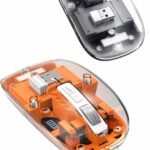 Mouse Fare Kablosuz Mouse Fare Şarjlı Bluetooth Sessiz 5 Tuşlu Şeffaf