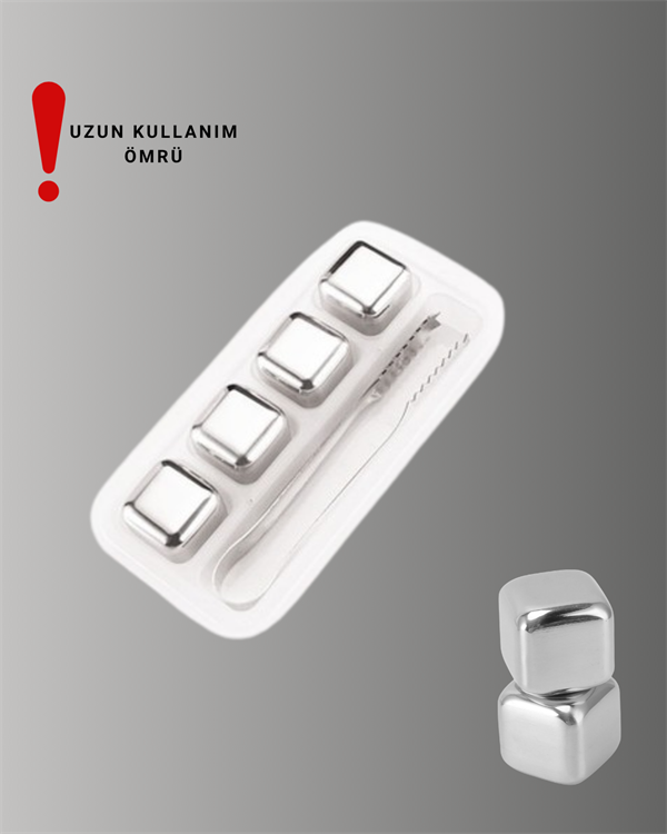 Paslanmaz Celikten Uretilmis Metal Buz 7240b Yeniden Kullanılabilir 304 Çelik Metal Buz Küpleri 4'lü Set najmaddin.com tekrar tekrar kullanılabilir. Klasik buzların aksine içeceği sulandırmaz