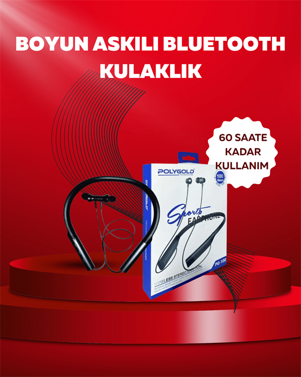Polygold Pg 100 Bluetooth 5 255f 1 Polygold PG-100 Bluetooth 5.0 Boyun Bantlı Kulaklık – 50 Saat Konuşma Süresi, Type-C Şarj najmaddin.com Polygold PG-100