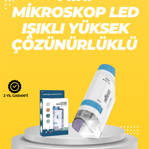 Taşınabilir LED Işıklı Cep Mikroskop – 80X–200X Büyütme