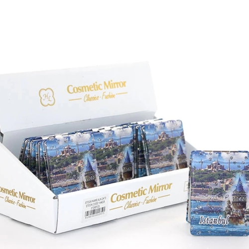 Taşlı İstanbul Tasarımı El Aynası İnce Alk2918