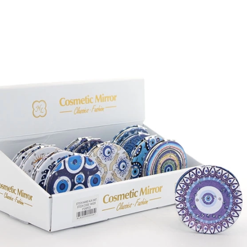 Taşlı Nazar Boncuklu El Aynası İnce Alk2497