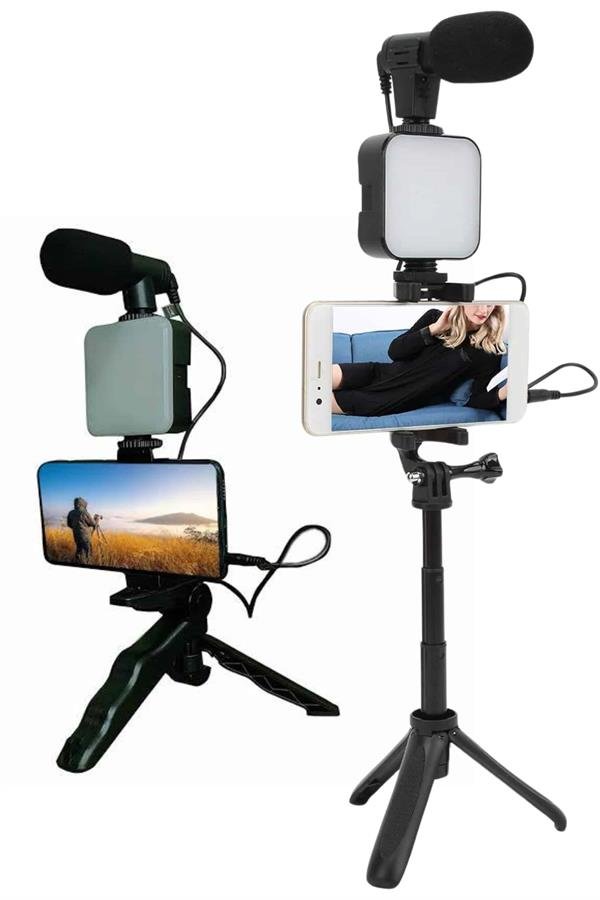 Telefon Tutucu Led Isikli Kumandali Mi 1ad 91 Telefon Tutucu Led Işıklı Kumandalı Mikrofon Telefon Vlog Video Kayıt najmaddin.com mini tripod