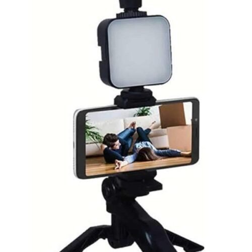 Telefon Tutucu Mikrofonlu Işıklı Youtuber Video Kayıt