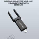 Yüksek Hızlı 1200 Mbps Çift Bant USB WiFi Adaptör – Güçlü Sinyal